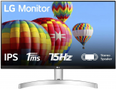LG 24ML600S Monitor 24" FULL HD LED IPS, 1920x1080, 1ms MBR, AMD FreeSync 75Hz, Audio Stereo 10W, HDMI (HDCP 1.4), VGA, Uscita Audio, Flicker Safe, Bianco [Classe di efficienza energetica E]